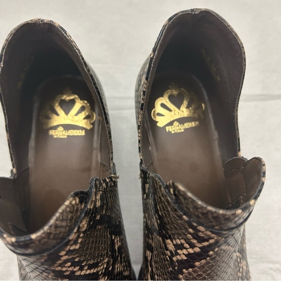 Fergalicious Brown and Black Ankle Boots Animal Print Size 11W NWOT. MSRP 120.00 - Picture 6 of 7